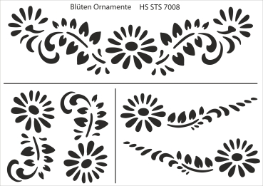 Schablone-Stencil A5 219-7008 selbstklebend - Blüten Ornamente